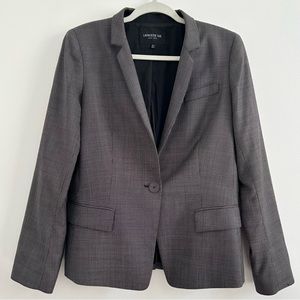 Lafayette 148 New York Single Button Stretch Wool Blazer in Black White size 10